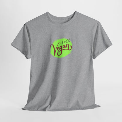 Vegan Tee — 100% Vegan Green Badge T-Shirt