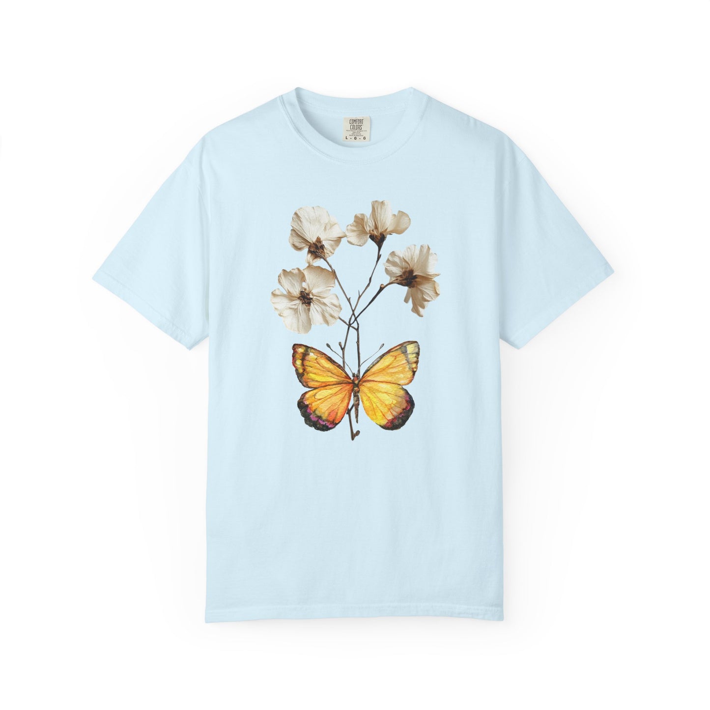 Butterfly & Dried Flowers Graphic T-Shirt — Vintage Botanical Tee