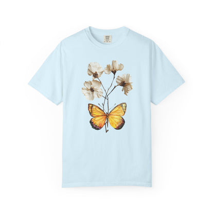 Butterfly & Dried Flowers Graphic T-Shirt — Vintage Botanical Tee