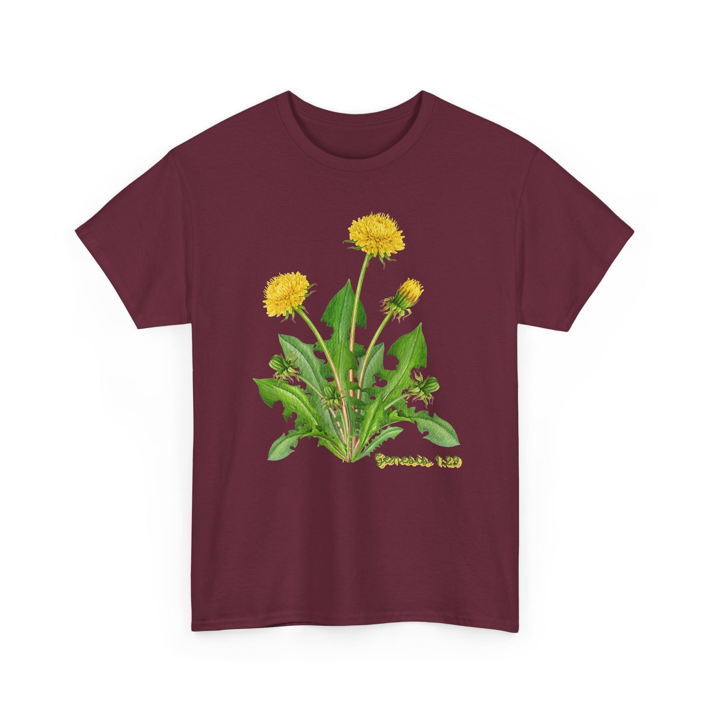 Dandelion Botanical Tee — Genesis 1:29 Floral Graphic T-Shirt
