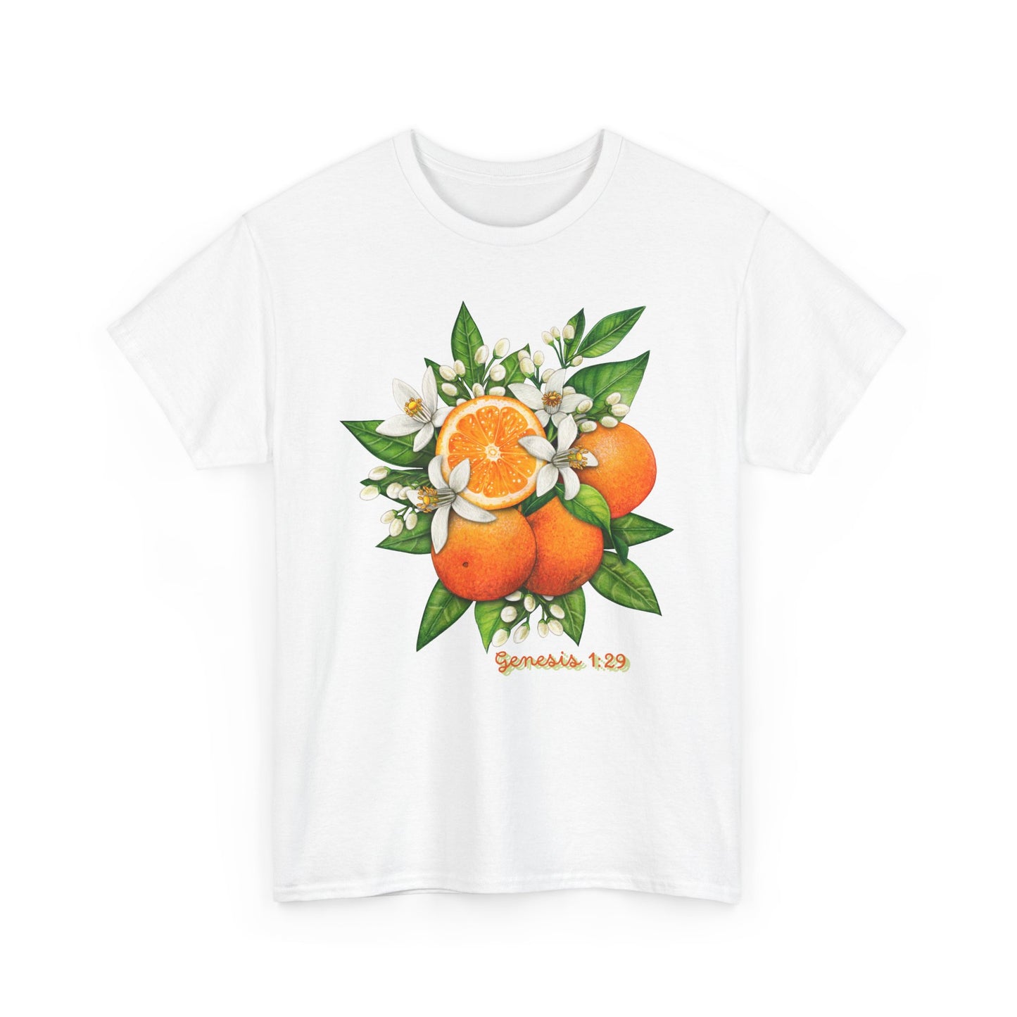 Orange Blossom Tee — Genesis 1:29 Fruit Illustration Shirt