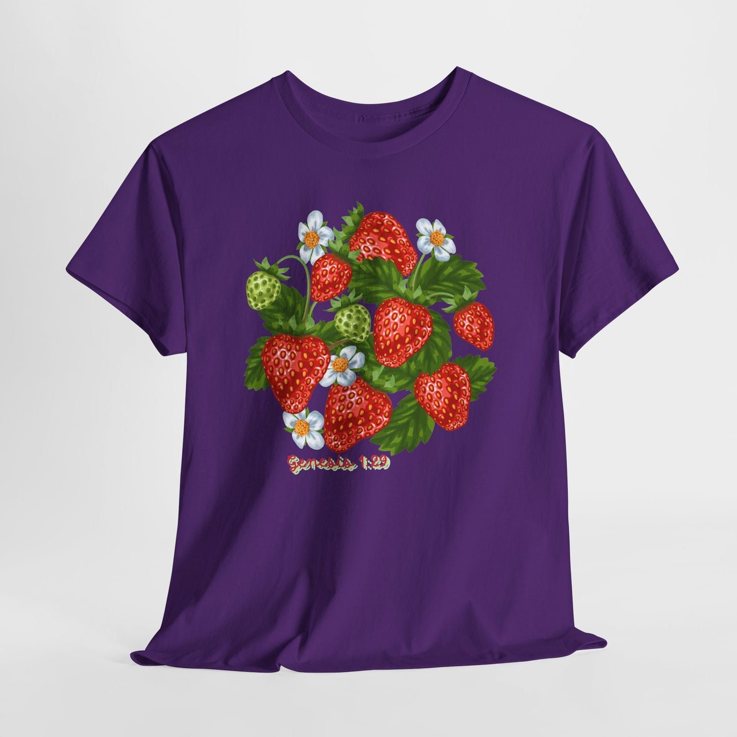 Strawberry Cluster Tee — Vintage Botanical Fruit Graphic (Genesis 1:29)