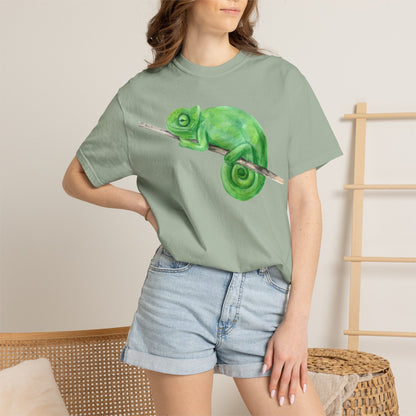 Chameleon Branch T-Shirt — Cute Green Chameleon Graphic Tee