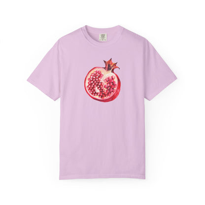 Pomegranate Watercolor T-Shirt — Fruit Illustration Tee for Foodies & Nature Lovers