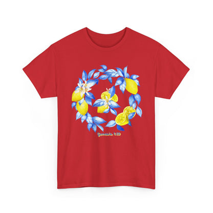 Lemon Wreath Graphic Tee — Genesis 1:29 Floral Scripture T-Shirt