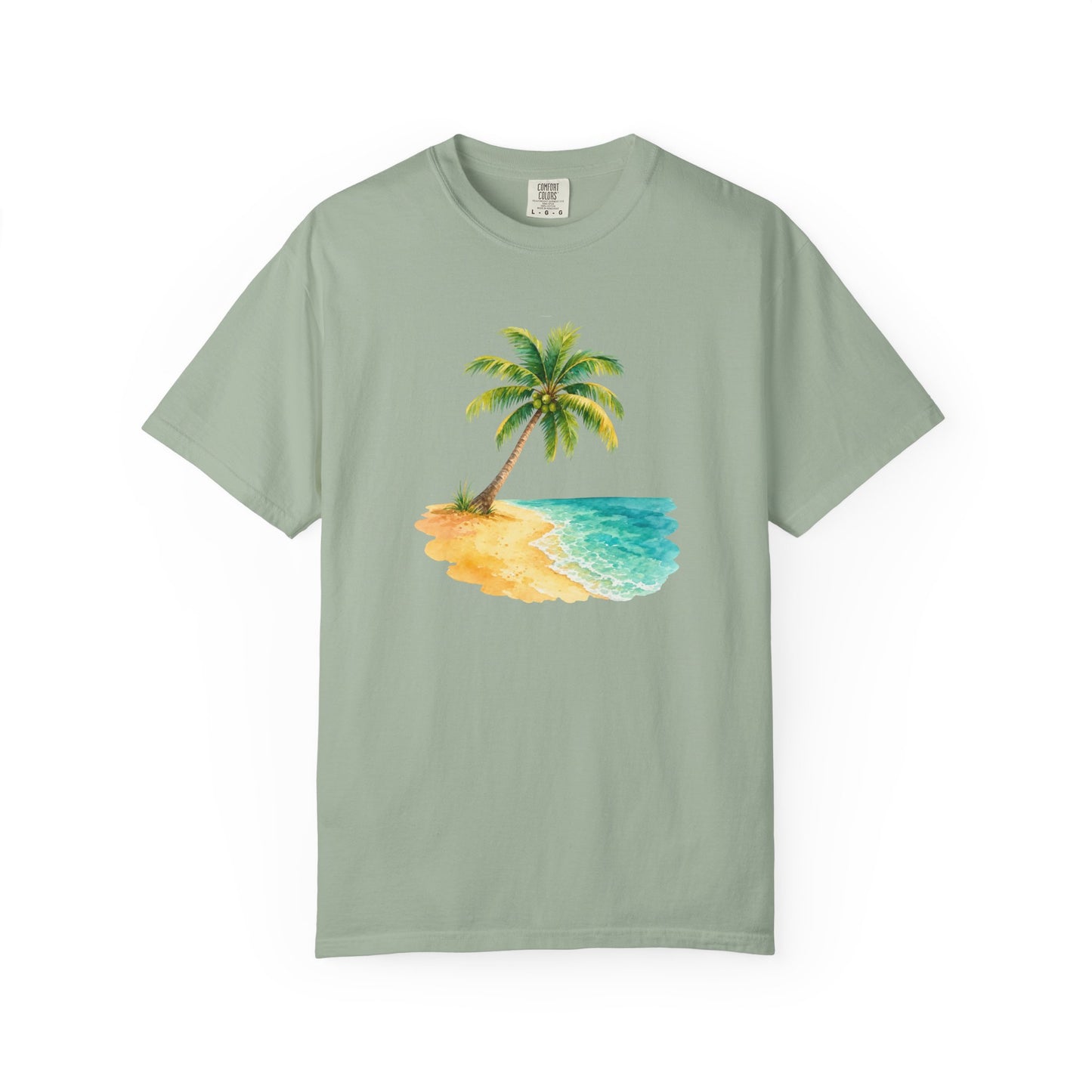 Tropical Palm Beach T-Shirt — Watercolor Island Graphic Tee