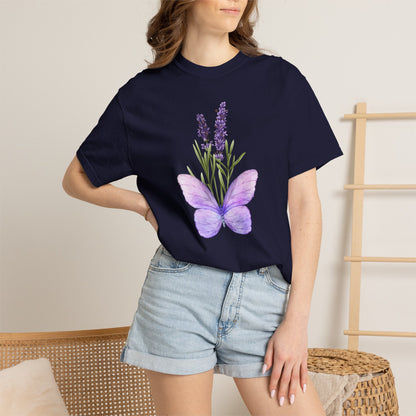 Lavender Butterfly T-Shirt — Watercolor Floral Tee