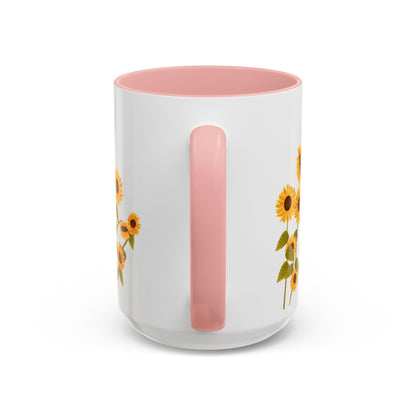 Sunflower Field Accent Tea Mug – Bright Floral 11/15oz Ceramic