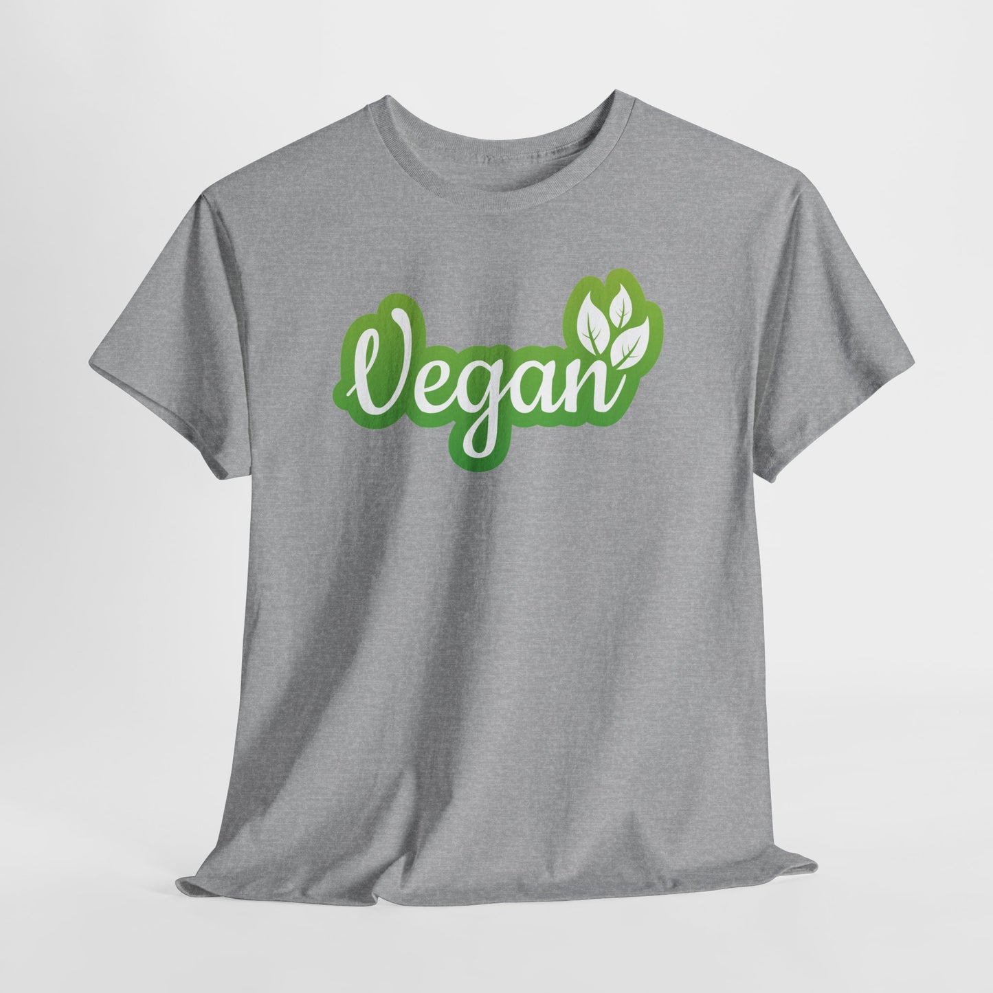 Vegan Script Tee — Green Leaf Eco-Friendly T-Shirt