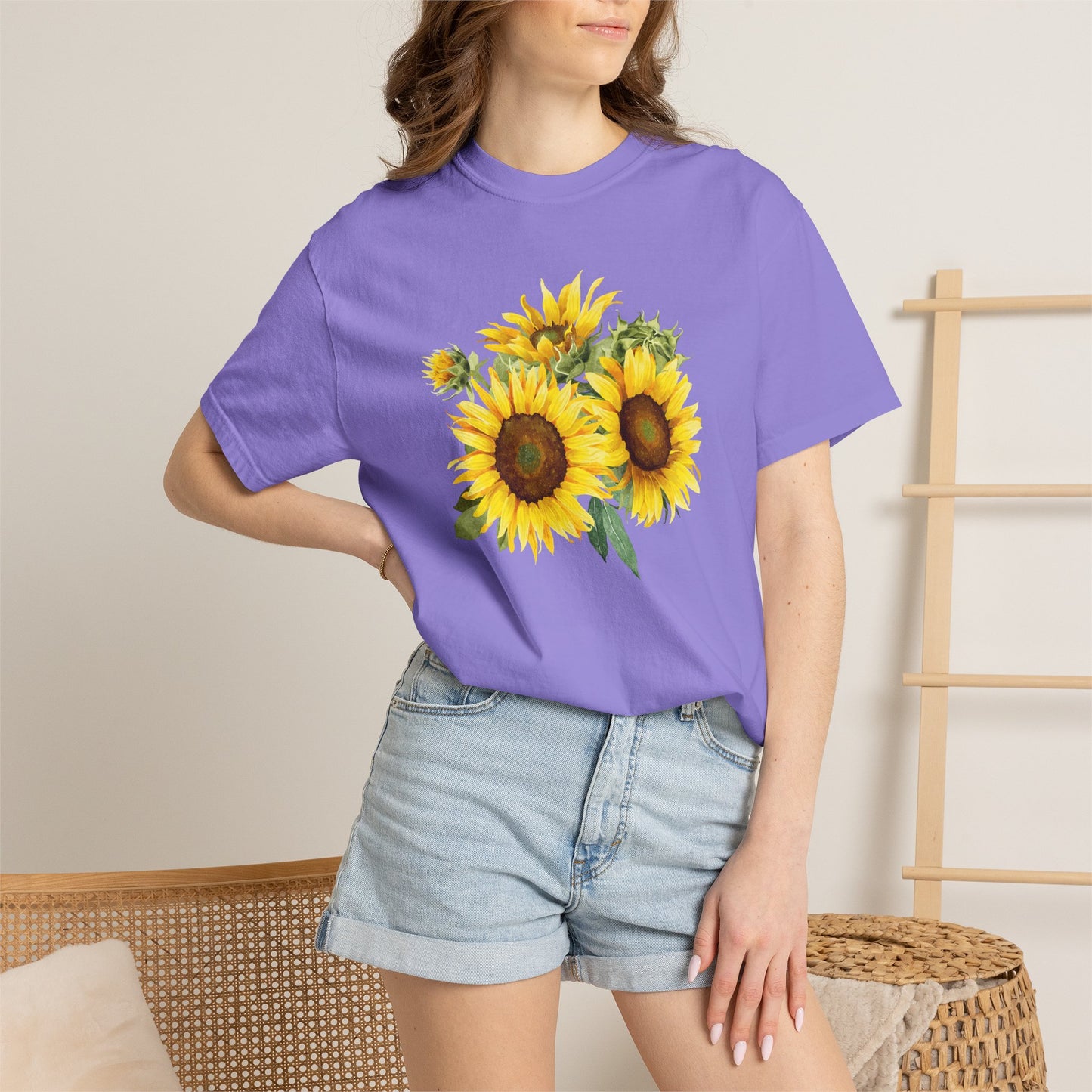 Sunflower Floral T-Shirt — Vintage Yellow Sunflower Graphic Tee
