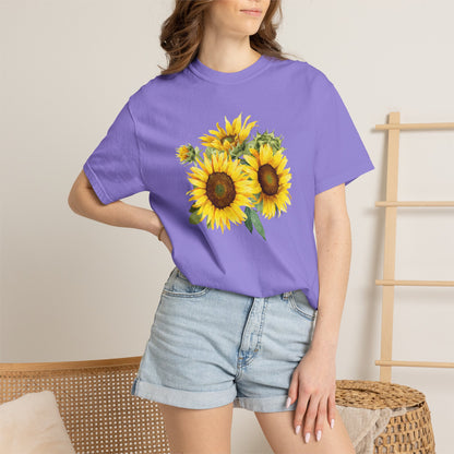 Sunflower Floral T-Shirt — Vintage Yellow Sunflower Graphic Tee