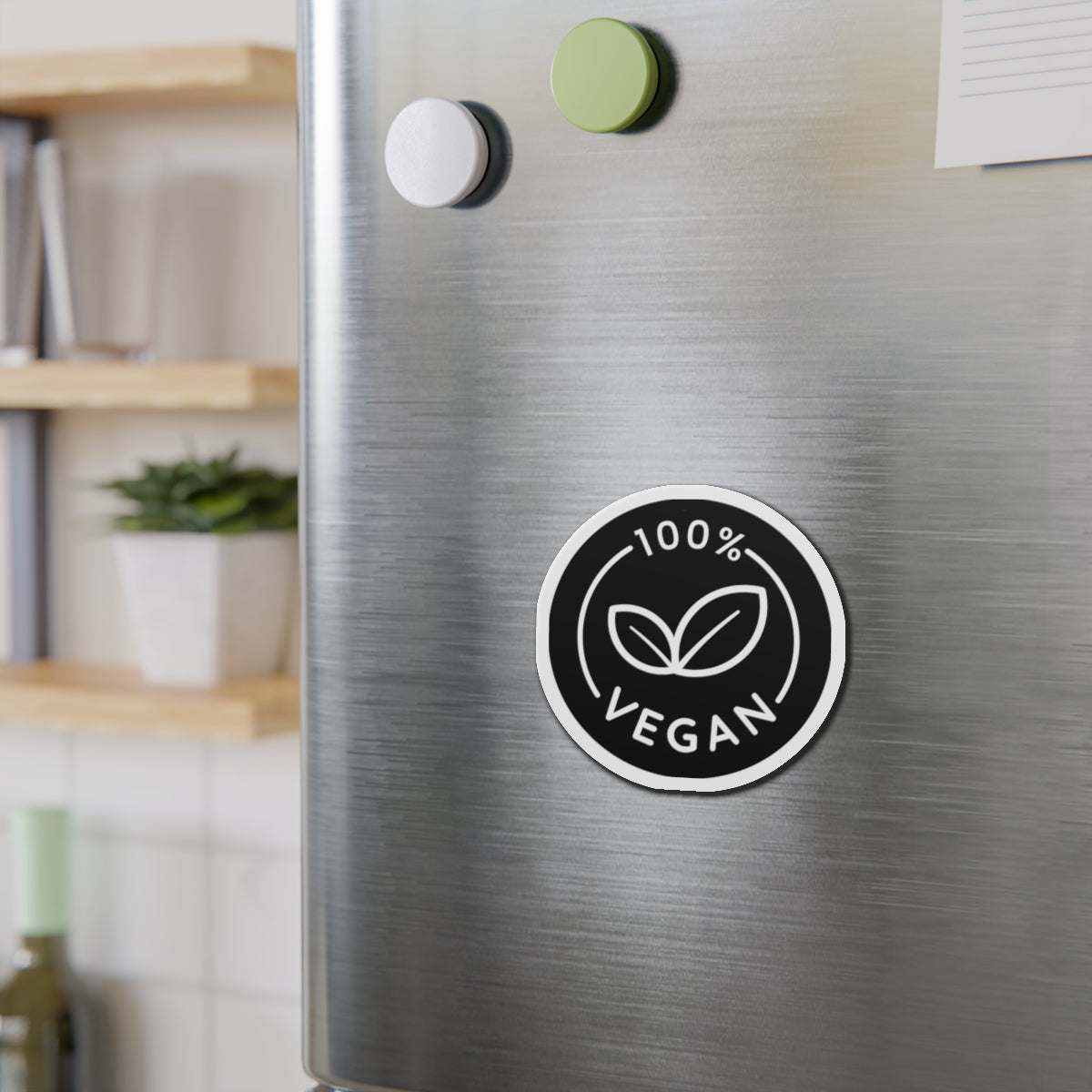 100% Vegan Die-Cut Magnet — Eco-Friendly Plant-Based Badge