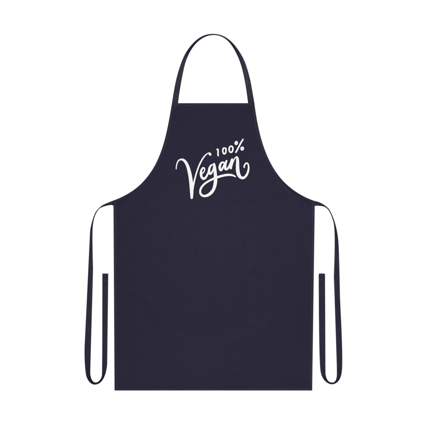 100% Vegan Cotton Apron — Black Chef Apron for Vegan Cooks & Kitchen Gifts