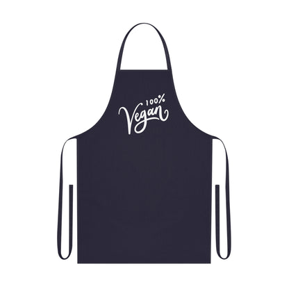 100% Vegan Cotton Apron — Black Chef Apron for Vegan Cooks & Kitchen Gifts