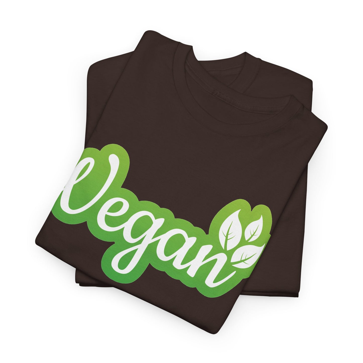 Vegan Script Tee — Green Leaf Eco-Friendly T-Shirt