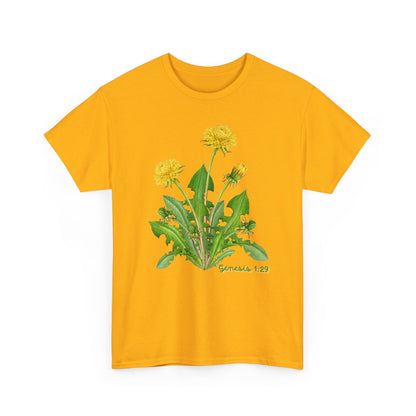 Dandelion Botanical Tee — Genesis 1:29 Floral Graphic T-Shirt