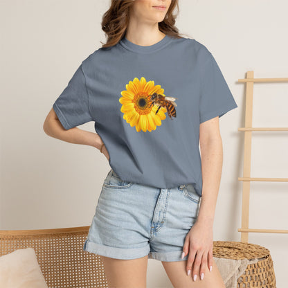 Sunflower & Bee T-Shirt — Floral Nature Graphic Tee