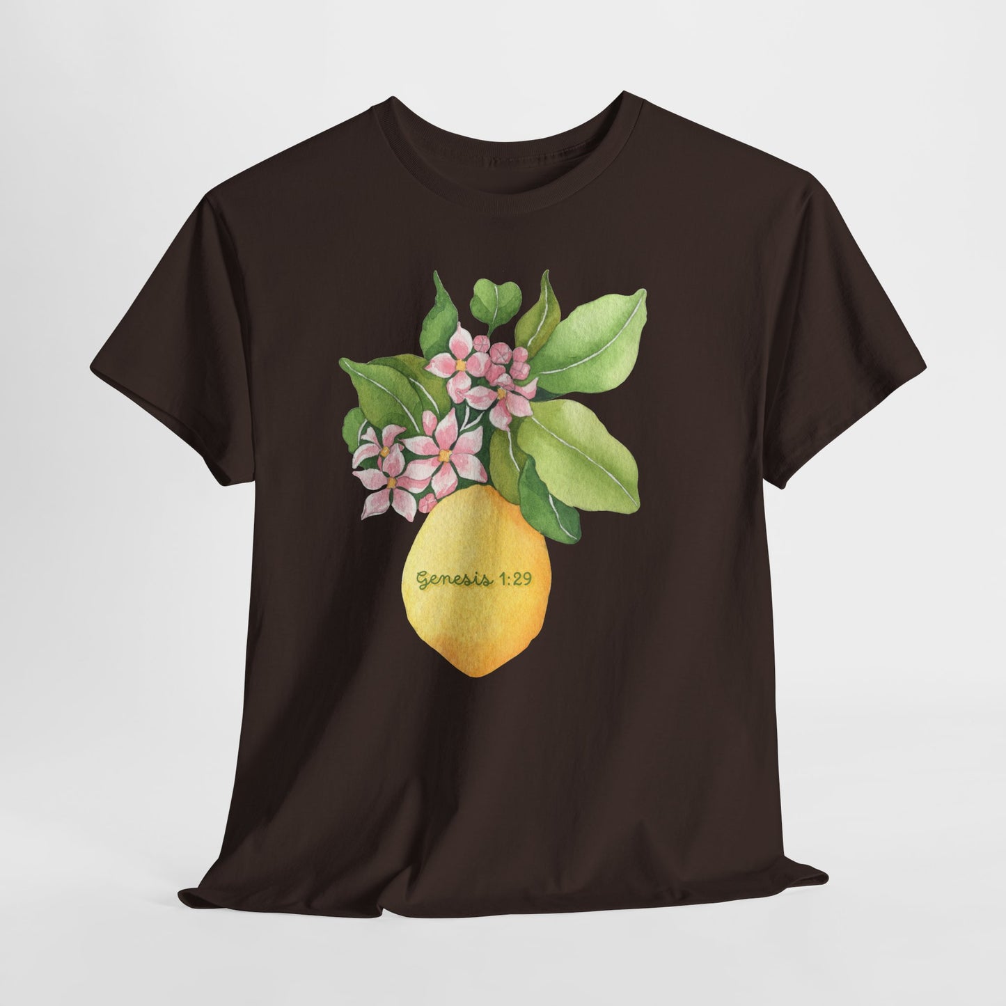 Lemon Blossom T-Shirt — Genesis 1:29 Floral Faith Tee