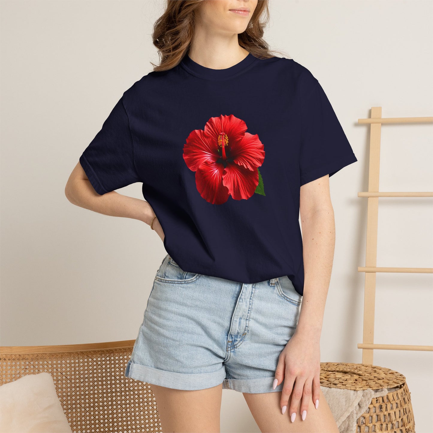 Hibiscus Bloom T-Shirt — Red Floral Graphic Tee