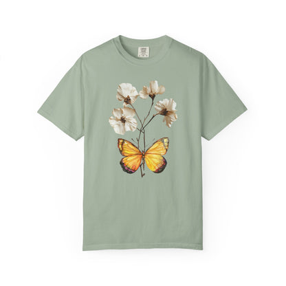 Butterfly & Dried Flowers Graphic T-Shirt — Vintage Botanical Tee