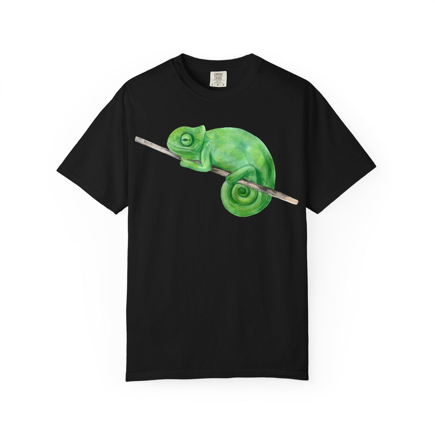 Chameleon Branch T-Shirt — Cute Green Chameleon Graphic Tee
