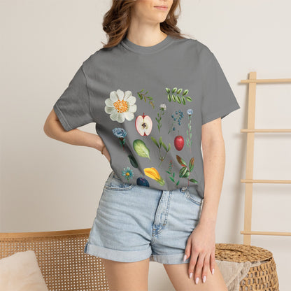 Floral Fruits Botanical Tee — Jeremiah 1:9 Scripture Garden T-Shirt