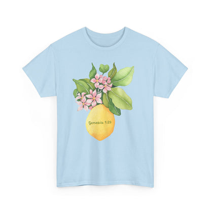 Lemon Blossom T-Shirt — Genesis 1:29 Floral Faith Tee