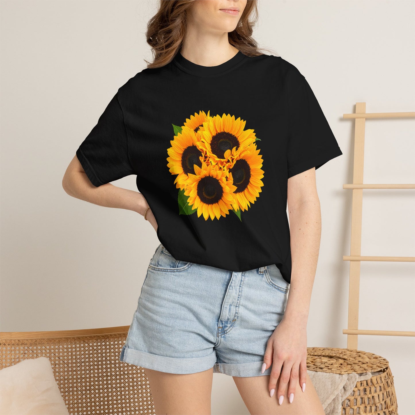 Sunflower Trio T-Shirt — Bright Floral Graphic Tee