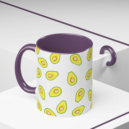 Avocado Pattern Coffee Mug — Cute Avocado Print Accent Mug (11/15oz)