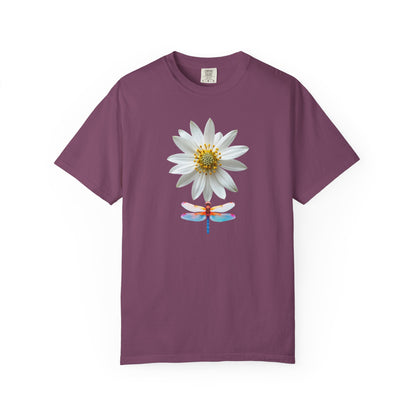 Lotus & Dragonfly T-Shirt — Floral Nature Graphic Tee