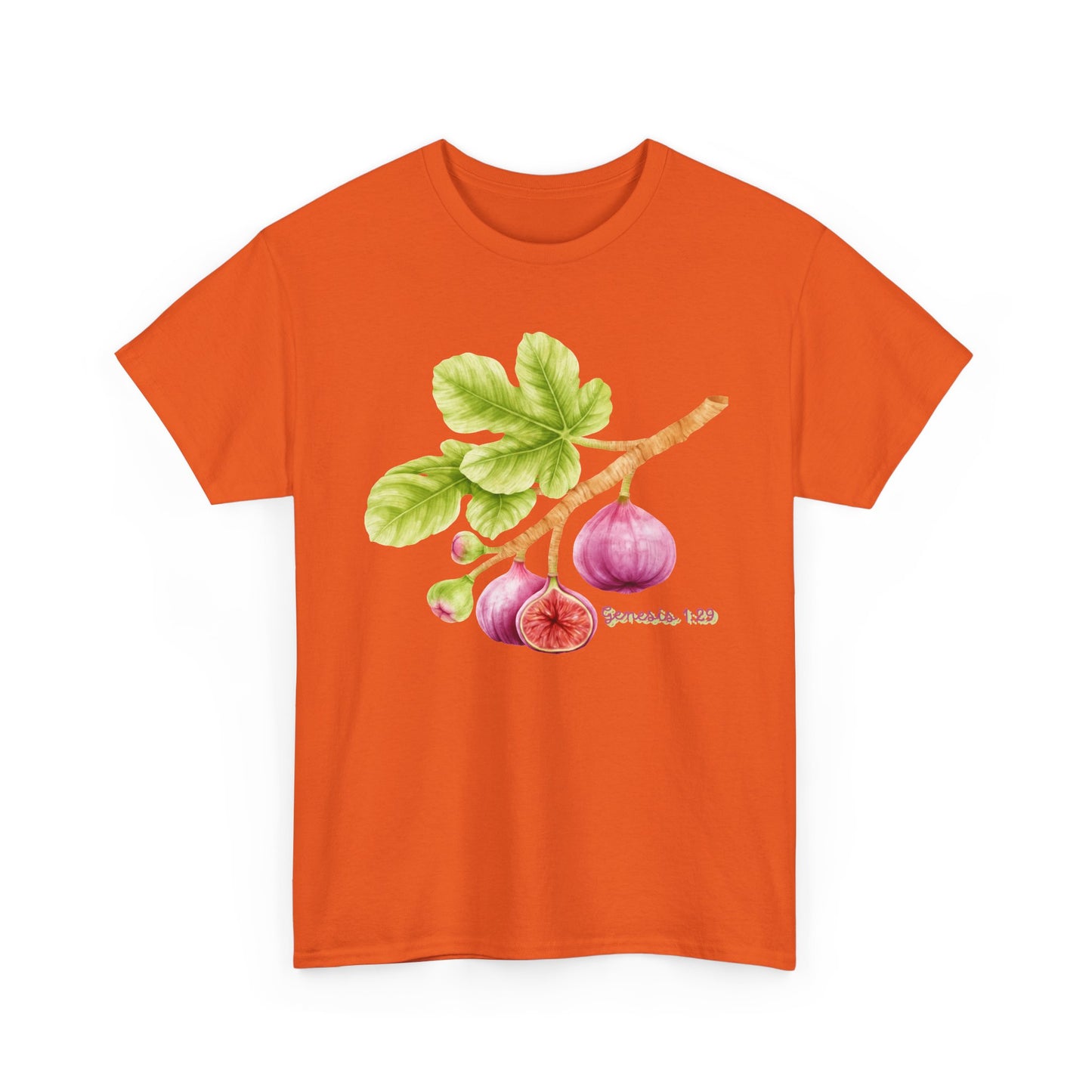 Fig Branch T‑Shirt — Botanical Fig Illustration Tee with Scripture (Genesis 1:29)