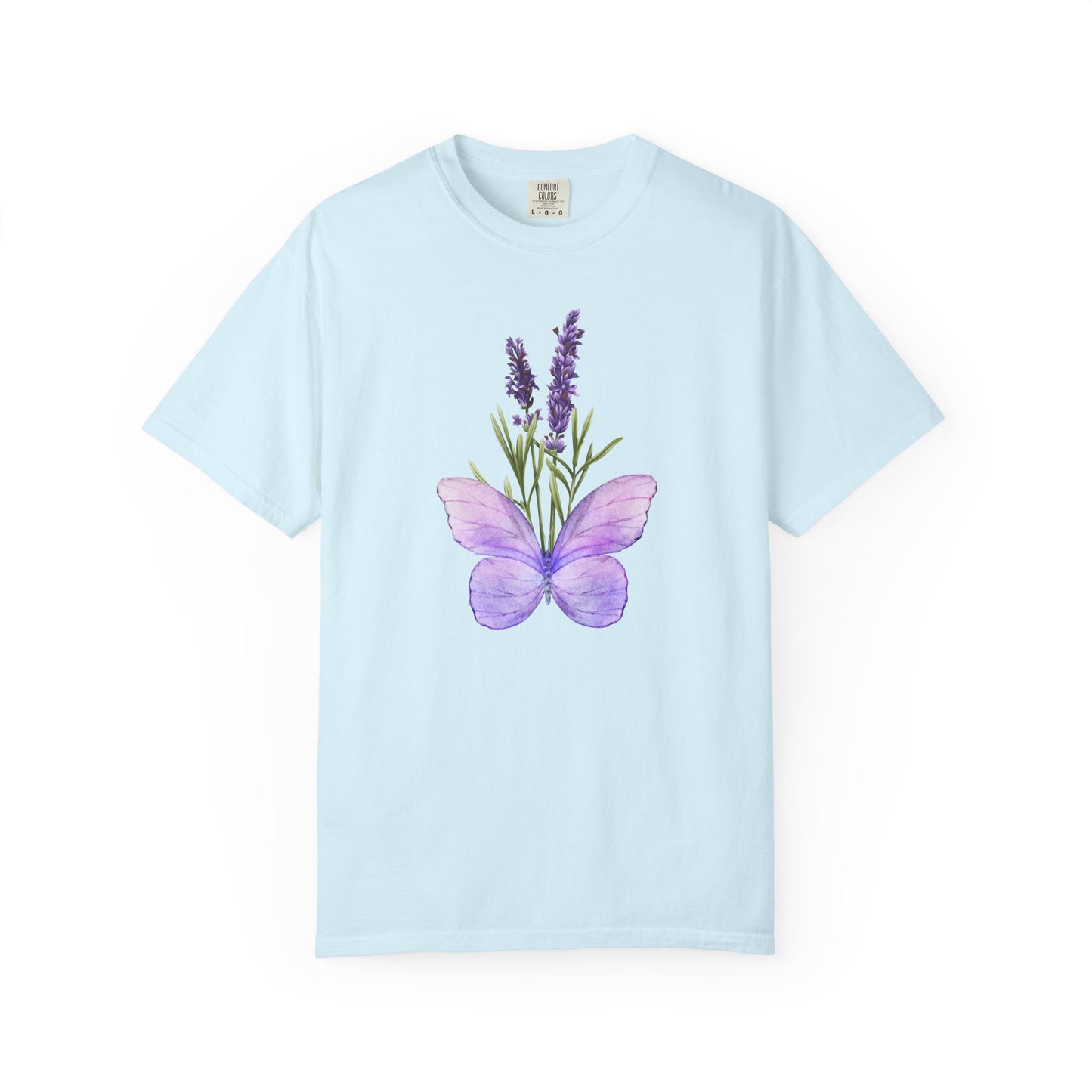 Lavender Butterfly T-Shirt — Watercolor Floral Tee