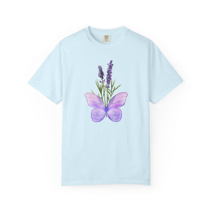 Lavender Butterfly T-Shirt — Watercolor Floral Tee