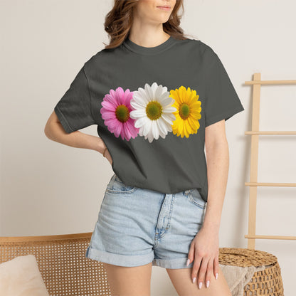 Daisy Trio T-Shirt — Pink White Yellow Floral Tee