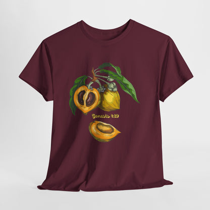 Apricot Illustration T-Shirt — Botanical Fruit Graphic Tee Genesis 1:29