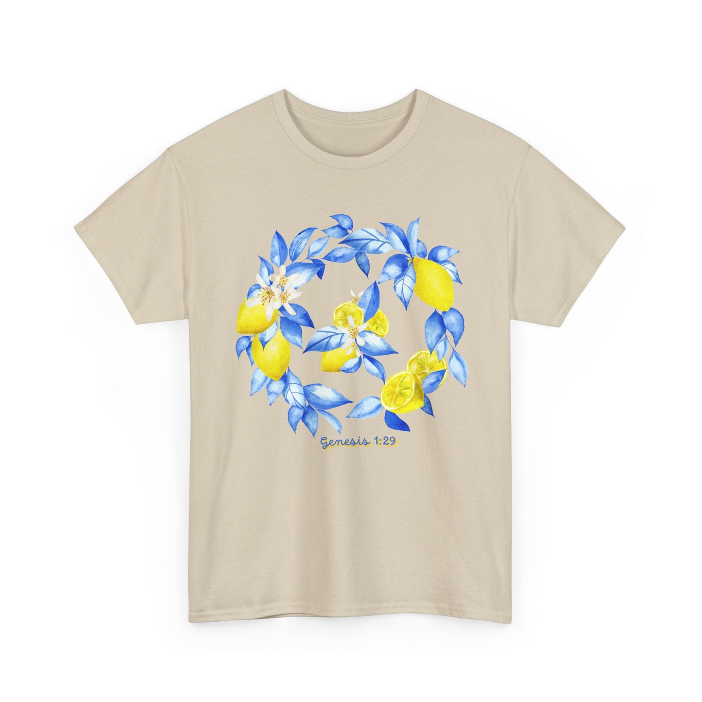 Lemon Wreath Graphic Tee — Genesis 1:29 Floral Scripture T-Shirt