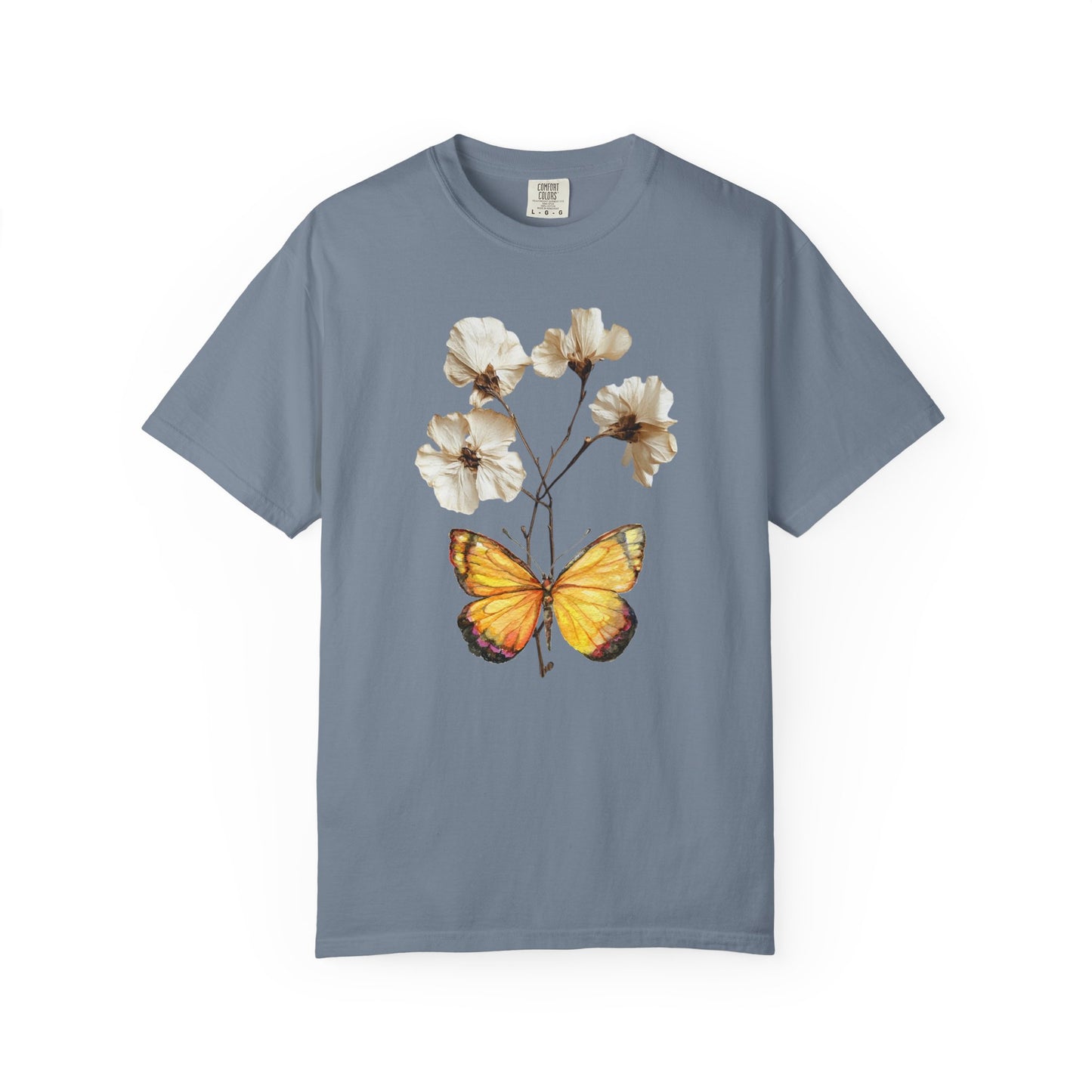 Butterfly & Dried Flowers Graphic T-Shirt — Vintage Botanical Tee