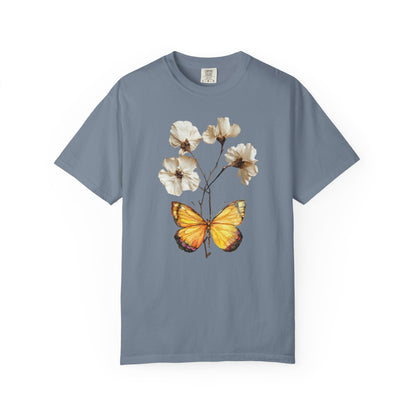 Butterfly & Dried Flowers Graphic T-Shirt — Vintage Botanical Tee