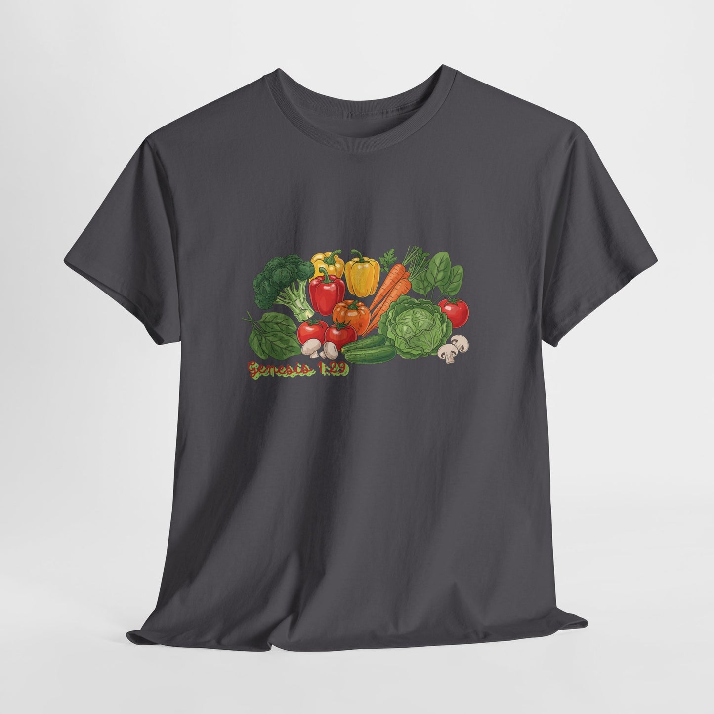 Vegetable Garden Tee — Fresh Veggies Illustration with "Genesis 1:29"