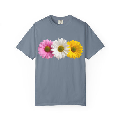 Daisy Trio T-Shirt — Pink White Yellow Floral Tee