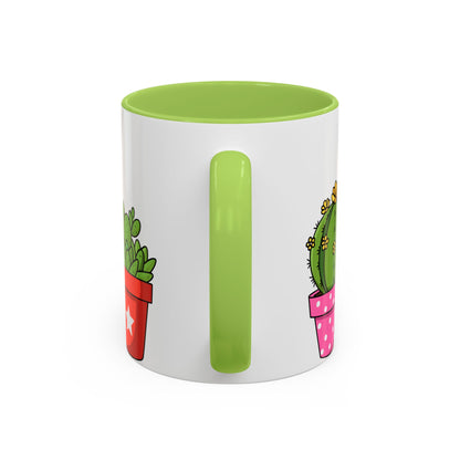 Cactus & Succulent Accent Coffee Mug — Cute Potted Plants 11/15oz