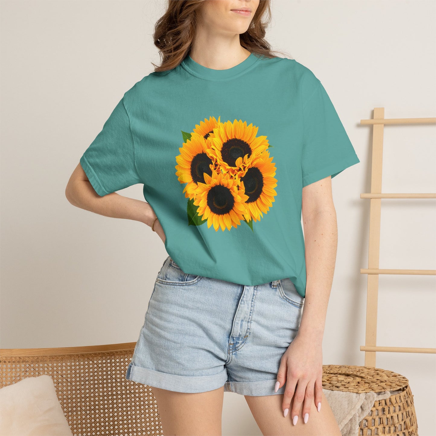 Sunflower Trio T-Shirt — Bright Floral Graphic Tee