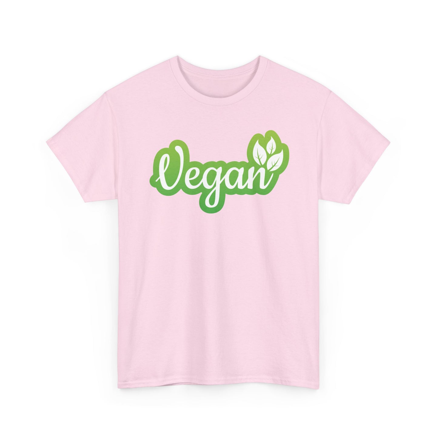 Vegan Script Tee — Green Leaf Eco-Friendly T-Shirt