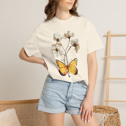 Butterfly & Dried Flowers Graphic T-Shirt — Vintage Botanical Tee