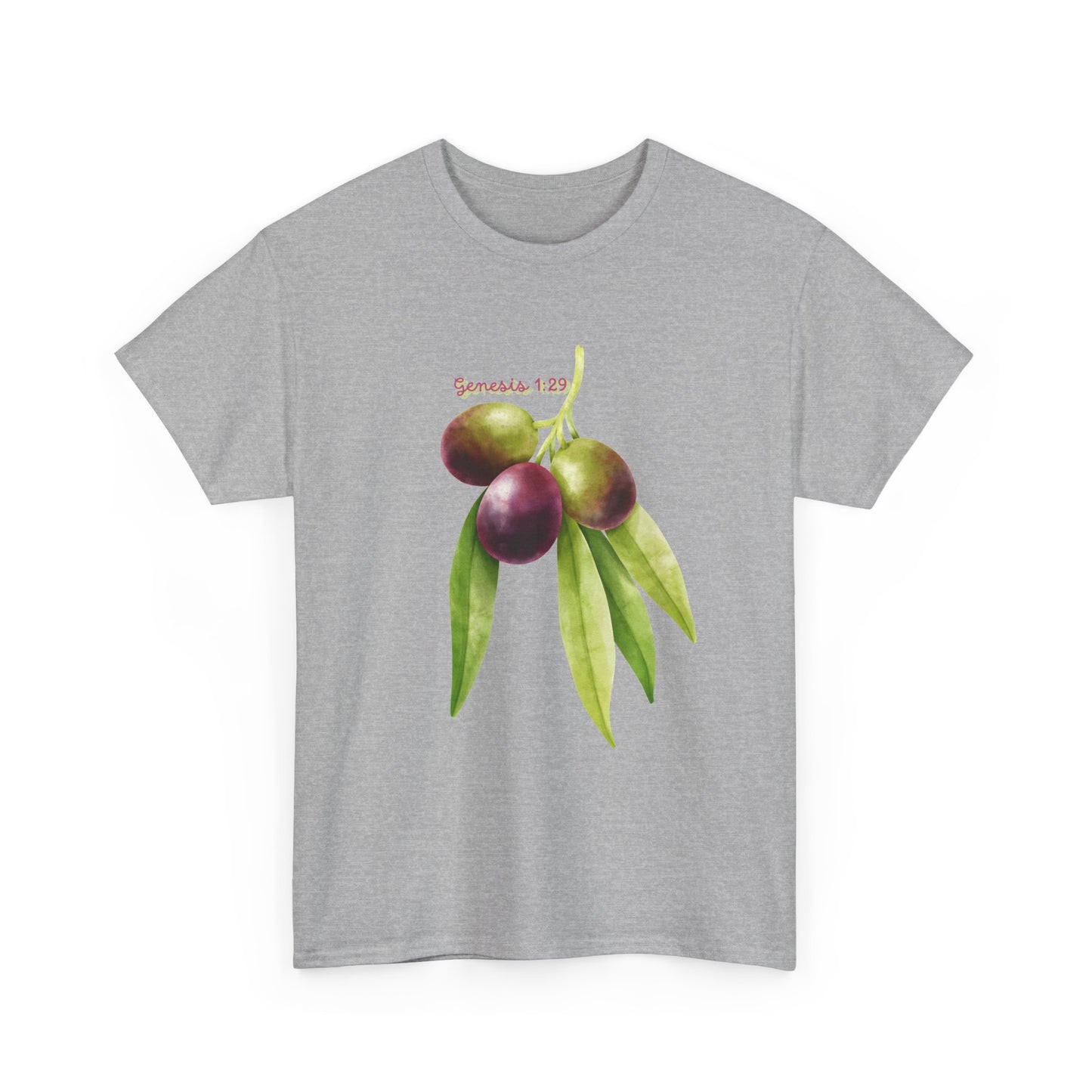 Olive Branch Watercolor T-Shirt — Genesis 1:29 Faith Tee