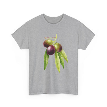 Olive Branch Watercolor T-Shirt — Genesis 1:29 Faith Tee