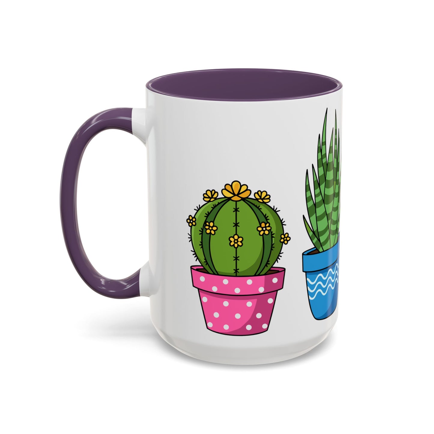 Cactus & Succulent Accent Coffee Mug — Cute Potted Plants 11/15oz
