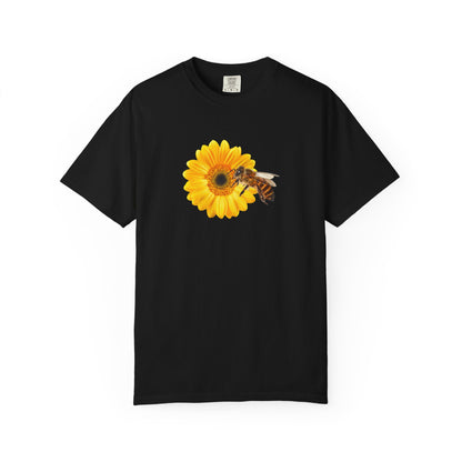 Sunflower & Bee T-Shirt — Floral Nature Graphic Tee