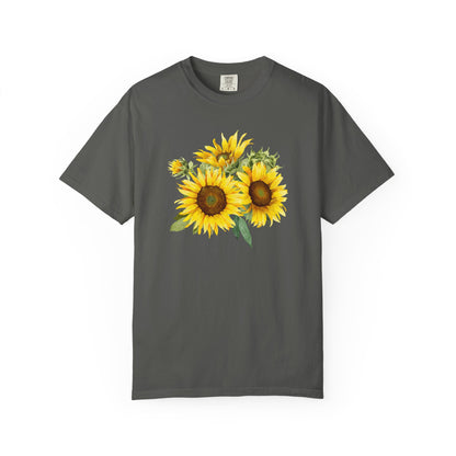 Sunflower Floral T-Shirt — Vintage Yellow Sunflower Graphic Tee