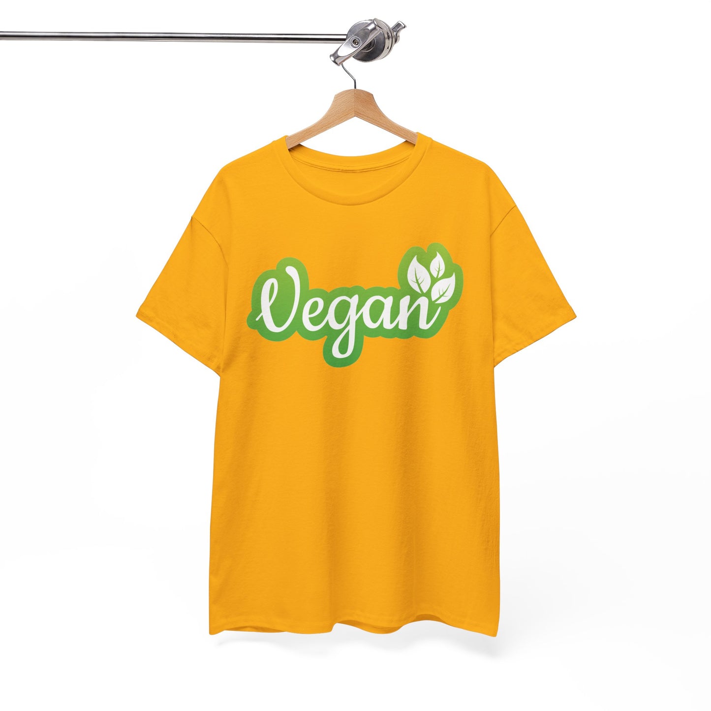 Vegan Script Tee — Green Leaf Eco-Friendly T-Shirt
